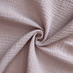 Ткань Муслин Жатый, цвет Пыльно-Розовый (на отрез)  в Хабаровске