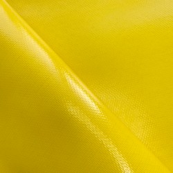 Ткань ПВХ 600 гр/м2 плотная, Жёлтый (Ширина 150см), на отрез  в Хабаровске