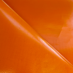 Тентовый материал ПВХ 450 гр/м2, Оранжевый (Ширина 160см), на отрез  в Хабаровске, 450 г/м2, 699 руб