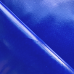 Ткань ПВХ 450 гр/м2, Синий (Ширина 160см), на отрез  в Хабаровске