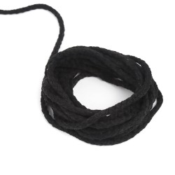 Шнур для одежды тип 2, цвет Чёрный (плетено-вязаный/полиэфир)  в Хабаровске